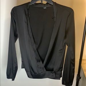 Black silky blouse